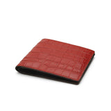 the detail of the painting oil edge for the red aligator men wallet