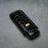 Black crocodile texture leather cigar case with gold plaque, luxury travel accessory