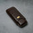 Luxury brown crocodile texture leather cigar case with gold plaque, premium travel accessory