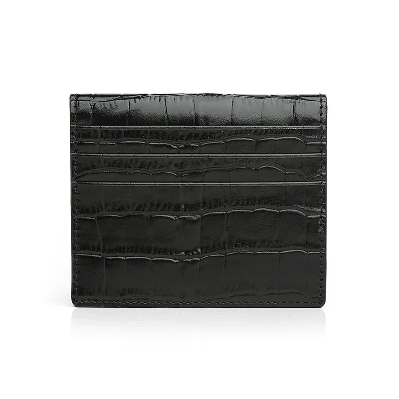 Black aligator cardholder on a white background