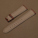 French Haas Zermatt waterproof calfskin lining on custom brown Italian leather watch strap   
