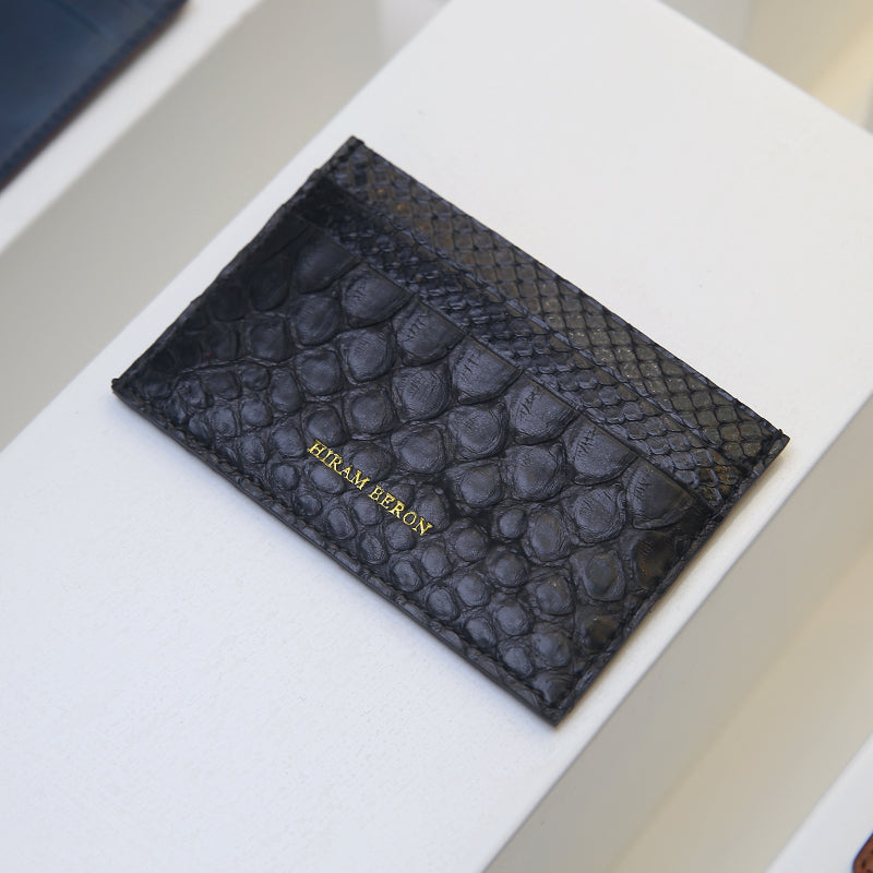 Card Case - Black Python Skin