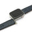 Smartwatch with blue lizard skin watch strap on a white background