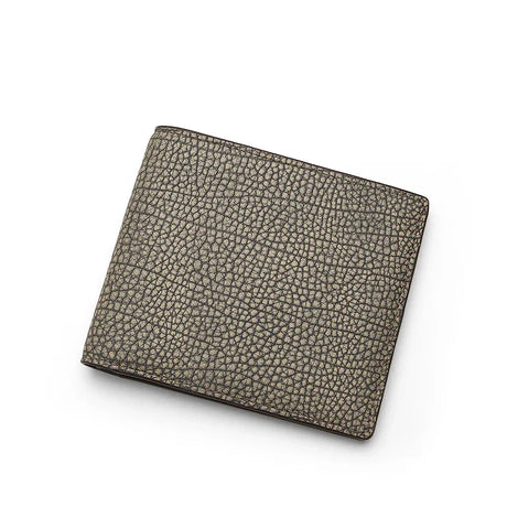 vintage pebble leather wallet on a white background