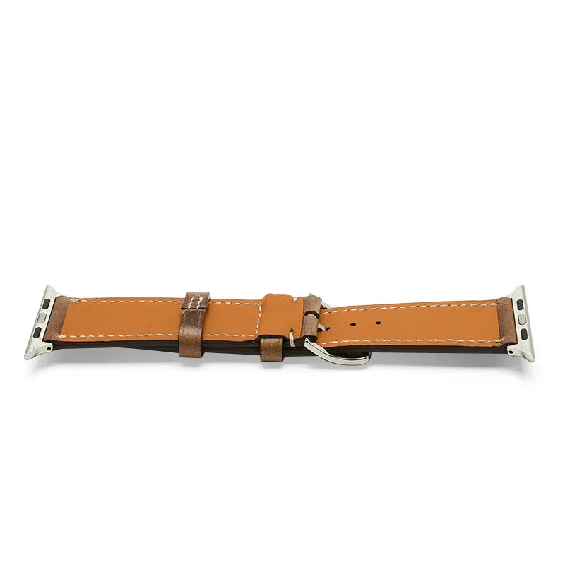 the lining of the brown watch strap