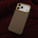 Etoupe France Goat Skin iPhone Case on a burgundy background