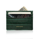 Green Cardholder with 2 credit card slots at front part and brand name HIRAM BERON on it