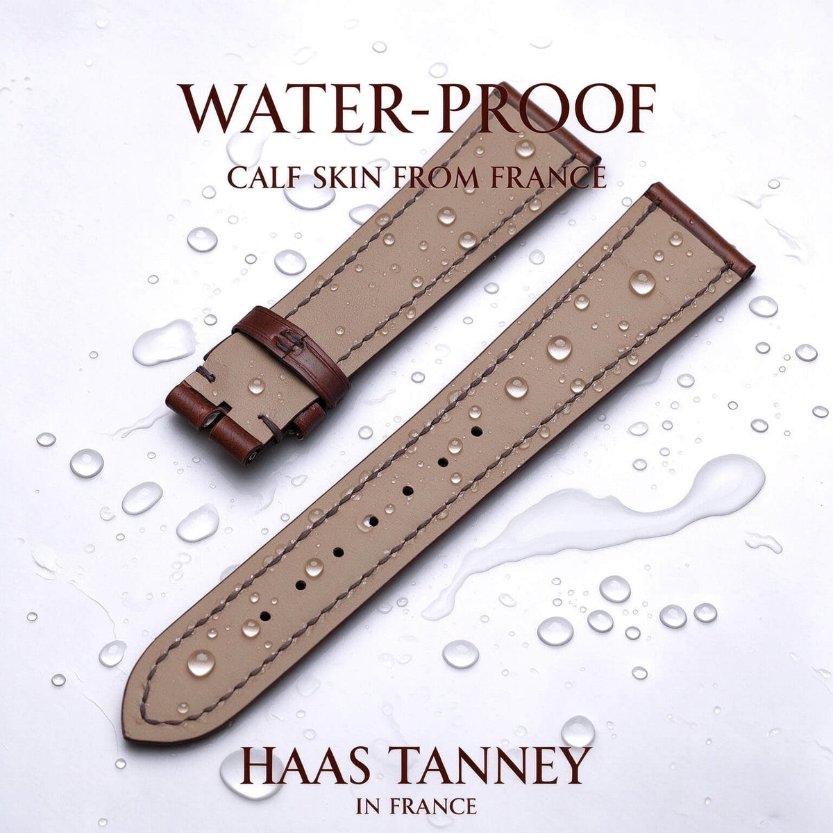 Water resistance droplet test on Haas Zermatt lining with Horween Chromexcel watch band