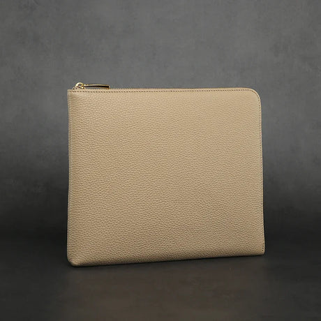 Zipper Clutch Bag - Top Grain Pebble Pattern Cow Leather from China