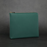 Zipper Clutch Bag - Top Grain Pebble Pattern Cow Leather from China