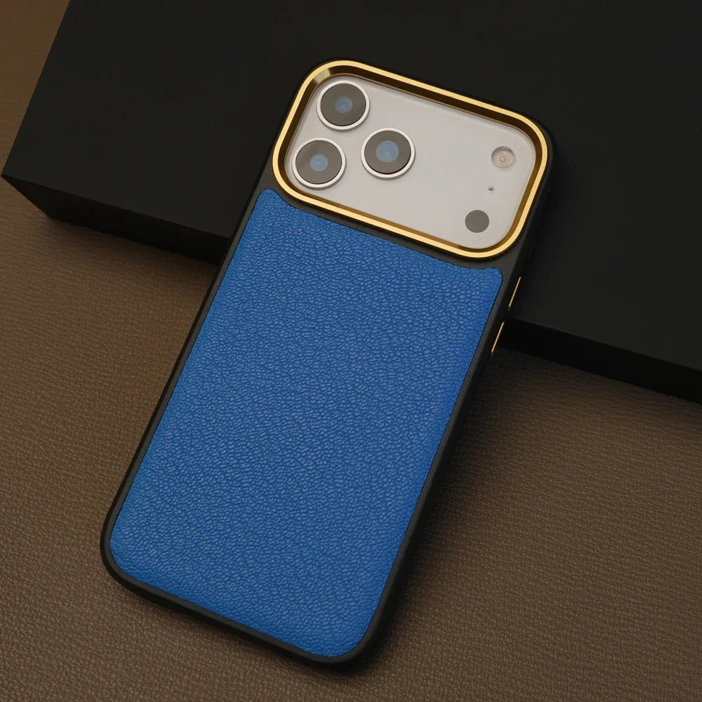 Bleu Hydra France Goat Skin iPhone Case
