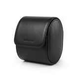 black full grain vegetable tanned leather watch case