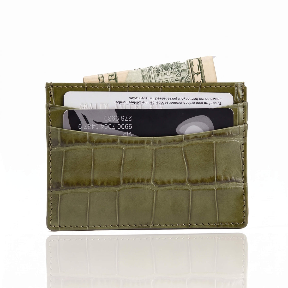oliva crocodile pattern card holder