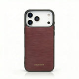 burgundy epi leather iphone case with HIRAM BERON brand name on it
