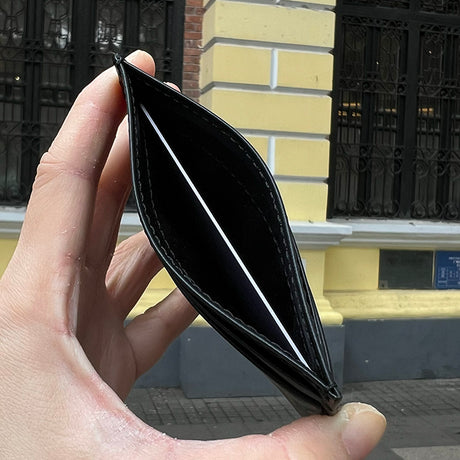 close up of the top pocket of the card holder