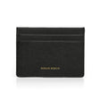 Front view of Italian saffiano leather card holder for private label branding, HIRAM BERON leather goods factory