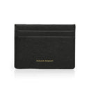Front view of Italian saffiano leather card holder for private label branding, HIRAM BERON leather goods factory