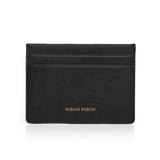 Front view of Italian saffiano leather card holder for private label branding, HIRAM BERON leather goods factory
