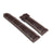  Front view of a premium Brown French HCP crocodile leather watch strap with elegant bamboo scale pattern and traditional hand-stitched saddle stitching.
