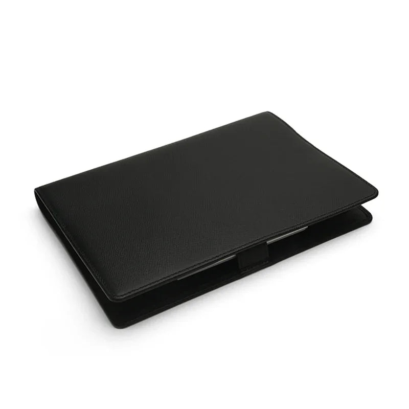 black leather notebook cover A5
