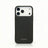 black Italian saffiano iphone case with white background