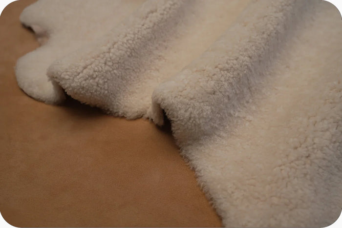 Premium Italian authentic one-piece Double-Face Shearling blends velvet suede with plush wool for a breathable, structured luxury,best for lady bags - Hiram Beron Boutique Leather Sourcing