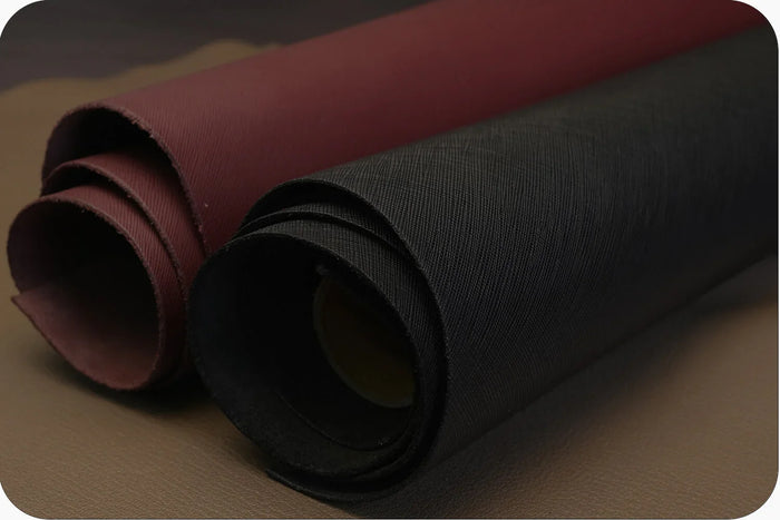 Premium Italian saffiano leather with scratch-resistant texture, ideal for luxury OEM card holder,wallets,passport holder,bags - Hiram Beron Boutique Leather Sourcing