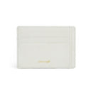 White epsom leather cardholder with 'Horologii' branding on a white background