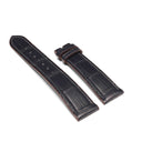 Navy Blue genuine HCP alligator replacement watch strap with tonal hand stitching and sealed edge finish   
