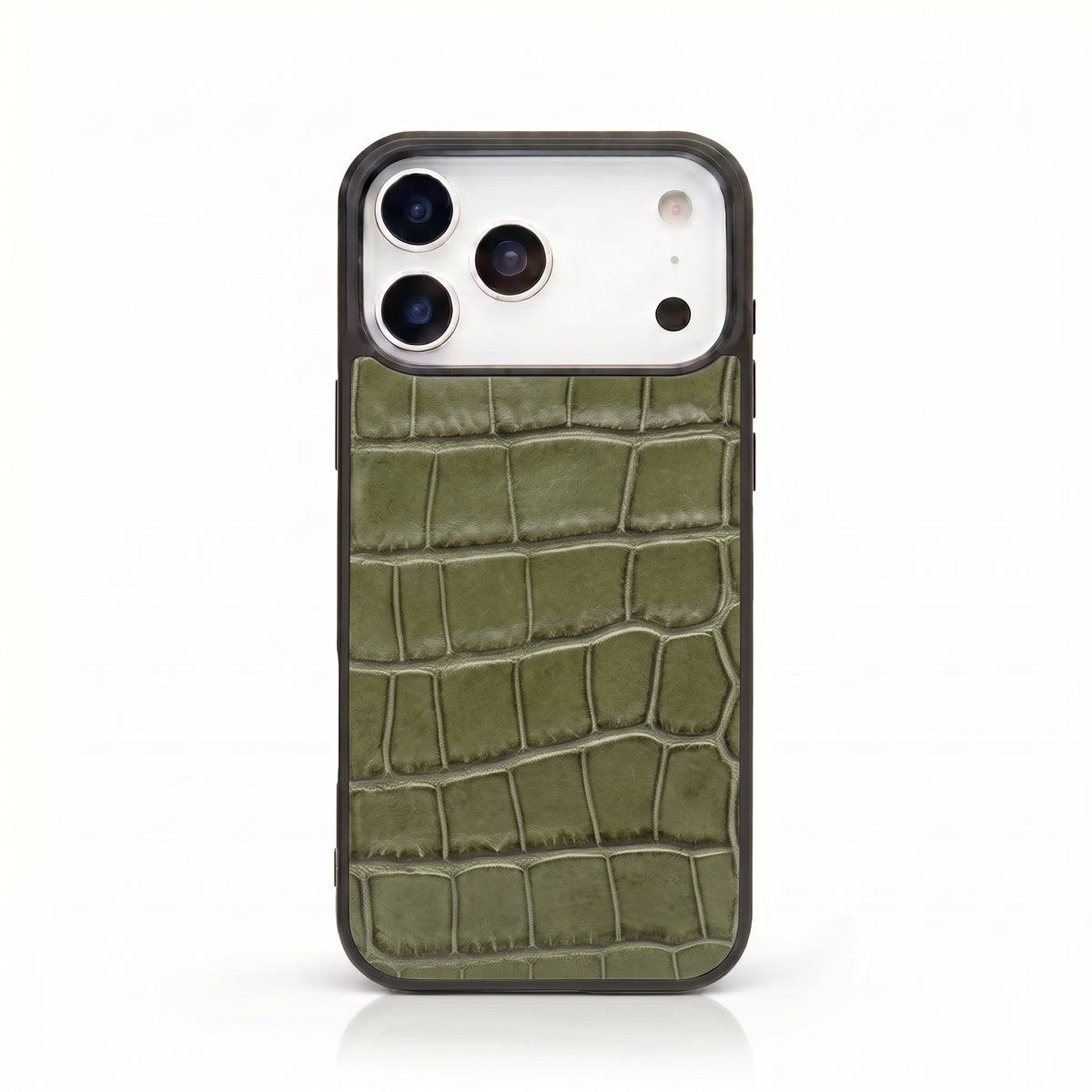 iPhone Case - Italian Calfskin with Embossed Crocodile Pattern (MagSafe)