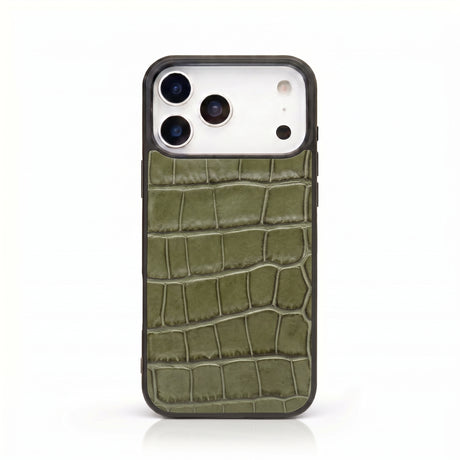 iPhone Case - Italian Calfskin with Embossed Crocodile Pattern (MagSafe)