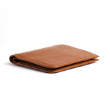 Brown leather wallet on a white background