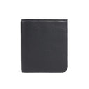 Black leather wallet on a white background