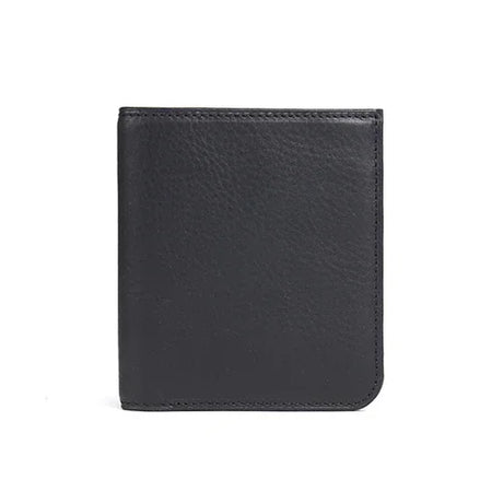 Black leather wallet on a white background