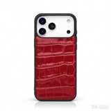 iPhone Case - Italian Calfskin with Embossed Crocodile Pattern (MagSafe)
